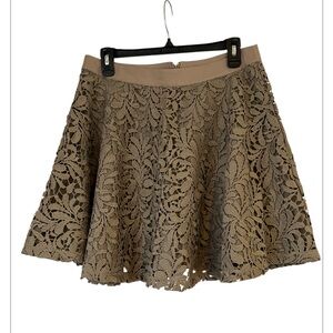 SuperTrash Floral Taupe Neutral Short Mini Skirt Women's Size 38‎ ( US Size 8)